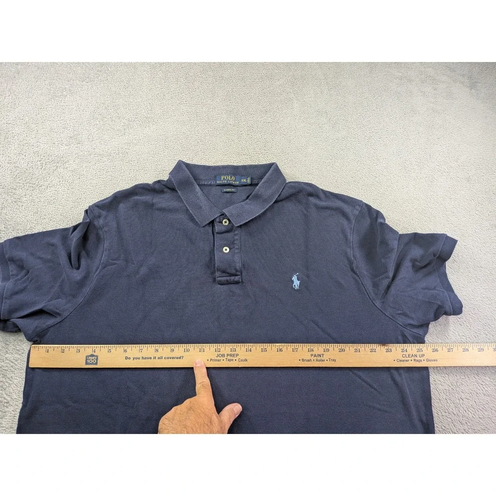 Polo Ralph Lauren Mens XXL Navy Blue Classic Fit Short Sleeve Polo Shirt Cotton